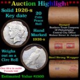 ***Auction Highlight*** Full solid Date 1926-s Peace silver dollar roll, 20 coin (fc)