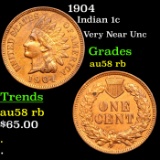 1904 Indian Cent 1c Grades AU/bu Slider RB