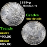 1889-p Morgan Dollar $1 Grades Unc Details