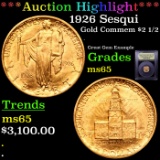 ***Auction Highlight*** 1926 Sesqui Gold Commem $2 1/2 Graded GEM Unc By USCG (fc)