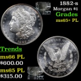 1882-s Morgan Dollar $1 Grades GEM+ PL