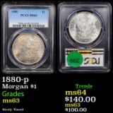 PCGS 1880-p Morgan Dollar $1 Graded ms63 By PCGS