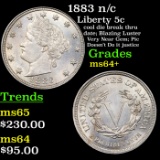 1883 n/c Liberty Nickel 5c Grades Choice+ Unc