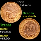1888 Indian Cent 1c Grades Unc Details