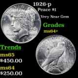 1926-p Peace Dollar $1 Grades Choice+ Unc