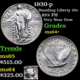 1930-p Standing Liberty Quarter 25c Grades Choice+ Unc