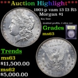 ***Auction Highlight*** 1901-p vam 13 I3 R5 Morgan Dollar $1 Graded Select Unc By USCG (fc)