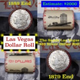 ***Auction Highlight*** Full Morgan/Peace Casino Las Vegas Sands silver $1 roll $20, 1889 & 1879 end