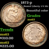 1872-p Seated Liberty Half Dime 1/2 10c Grades Select Unc