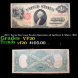 1917 $1 Large Size Legal Tender, Signatures of Spellman & White, FR39  Grades vf, very fine