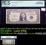 PCGS 1935G $1 Blue Seal Silver Certificate FR 1616 No Motto Graded cu66 PPQ By PCGS