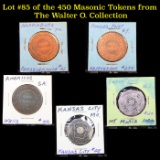 Lot #85 of the 450 Masonic Tokens from The Walter O. Collection