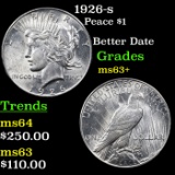 1926-s Peace Dollar $1 Grades Select+ Unc