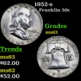 1952-s Franklin Half Dollar 50c Grades Select Unc