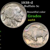 1938-d Buffalo Nickel 5c Grades Select AU