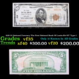 1929 $5 National Currency The First Natioanl Bank Of Louisville KY' Type 2 Grades vf++