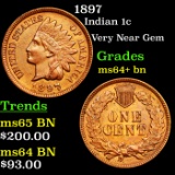 1897 Indian Cent 1c Grades Choice+ Unc BN