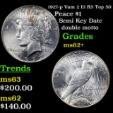 1927-p Vam 2 I3 R5 Top 50 Peace Dollar $1 Grades Select Unc