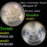 1882-o Colorfully Toned Morgan Dollar $1 Grades Select+ Unc