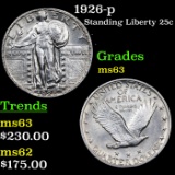 1926-p Standing Liberty Quarter 25c Grades Select Unc