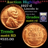 ***Auction Highlight*** 1927-d Lincoln Cent 1c Graded Choice Unc RD By USCG (fc)