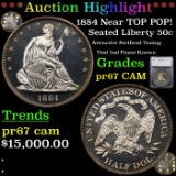 Proof ***Auction Highlight*** 1884 Near TOP POP! Seated Half Dollar 50c Graded pr67 CAM By SEGS (fc)