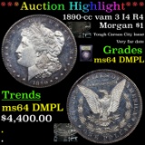 ***Auction Highlight*** 1890-cc vam 3 I4 R4 Morgan Dollar $1 Graded Choice Unc DMPL By USCG (fc)