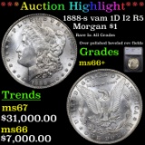 ***Auction Highlight*** 1888-s vam 1D I2 R5 Morgan Dollar $1 Graded ms66+ By SEGS (fc)