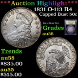 ***Auction Highlight*** 1831 O-113 R4 Capped Bust Half Dollar 50c Graded Choice AU/BU Slider By USCG