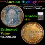 ***Auction Highlight*** J Gault Encased Postage EP-114 Rare Tremont House & 10 cent Stamp Graded vf2