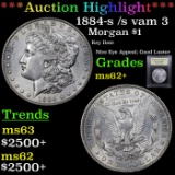 ***Auction Highlight*** 1884-s /s vam 3 Morgan Dollar $1 Graded Select Unc By USCG (fc)