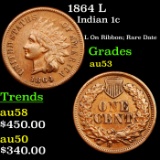 1864 L Indian Cent 1c Grades Select AU