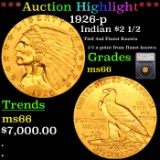 ***Auction Highlight*** 1926-p Gold Indian Quarter Eagle $2 1/2 Graded ms66 By SEGS (fc)