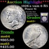 ***Auction Highlight*** 1928-s vam 6 R5 Peace Dollar $1 Graded Select+ Unc By USCG (fc)