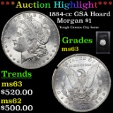 ***Auction Highlight*** 1884-cc GSA Hoard Morgan Dollar $1 Grades Select Unc (fc)