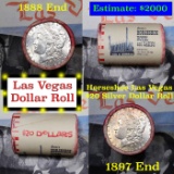 ***Auction Highlight*** Full Morgan/Peace Las Vegas Horseshoe silver $1 roll $20, 1888 & 1897 end (f