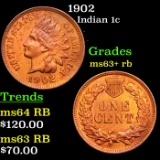 1902 Indian Cent 1c Grades Select+ Unc RB