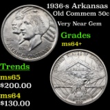 1936-s Arkansas Old Commem Half Dollar 50c Grades Choice+ Unc