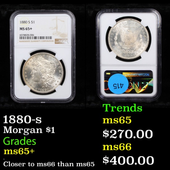 NGC 1880-s Morgan Dollar $1 Graded ms65+ By NGC