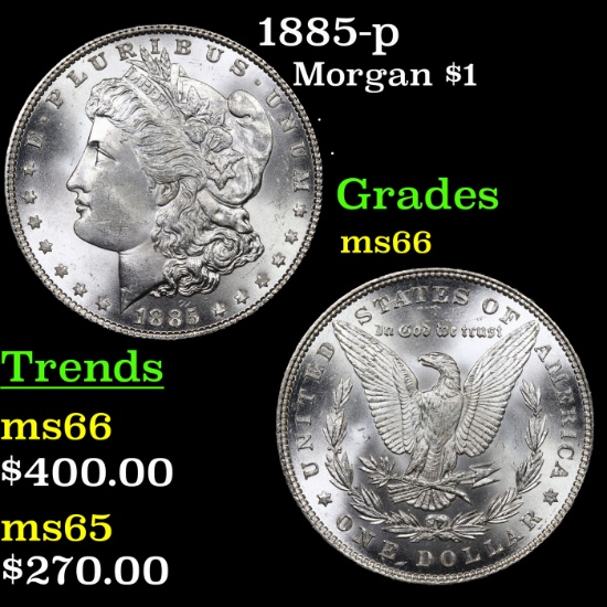 1885-p Morgan Dollar $1 Grades GEM+ Unc
