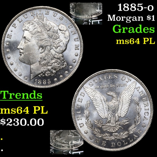 1885-o Morgan Dollar $1 Grades Choice Unc PL