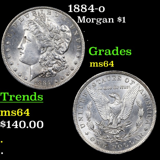 1884-o Morgan Dollar $1 Grades Choice Unc