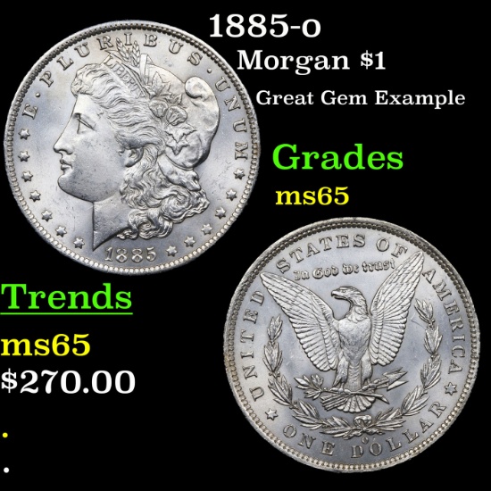 1885-o Morgan Dollar $1 Grades GEM Unc