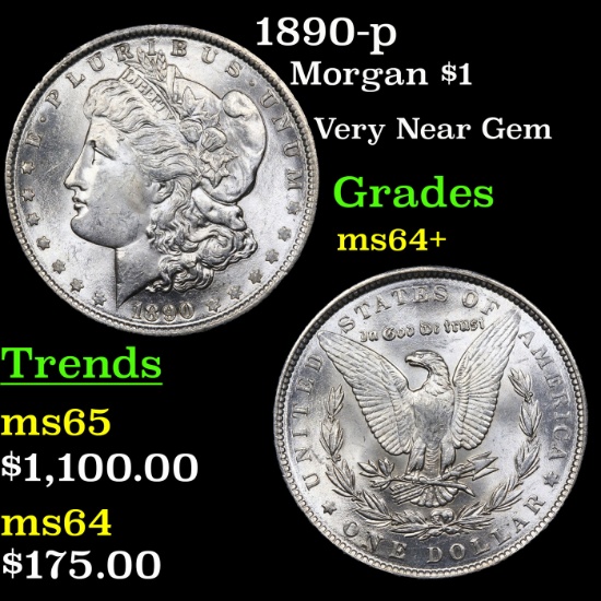 1890-p Morgan Dollar $1 Grades Choice+ Unc