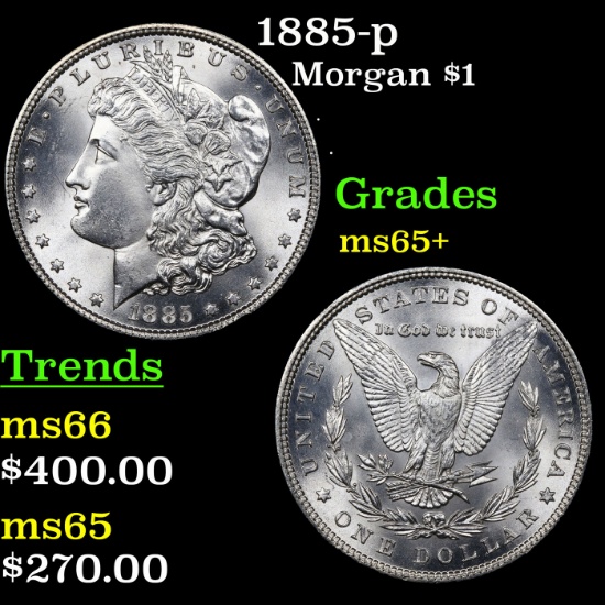 1885-p Morgan Dollar $1 Grades GEM+ Unc