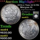 ***Auction Highlight*** 1878-cc Vam 22 I2 R4 Morgan Dollar $1 Graded Select+ Unc By USCG (fc)