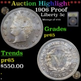 Proof ***Auction Highlight*** 1906 Proof Liberty Nickel 5c Graded GEM Proof By USCG (fc)