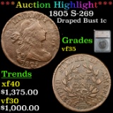 ***Auction Highlight*** 1805 S-269 Draped Bust Large Cent 1c Graded vf35 By SEGS (fc)