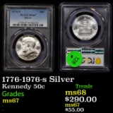 1776-1976-s Silver Kennedy Half Dollar 50c Graded ms67 By PCGS