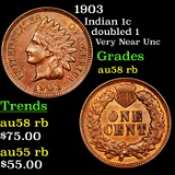 1903 Indian Cent 1c Grades au/bu Silder RB